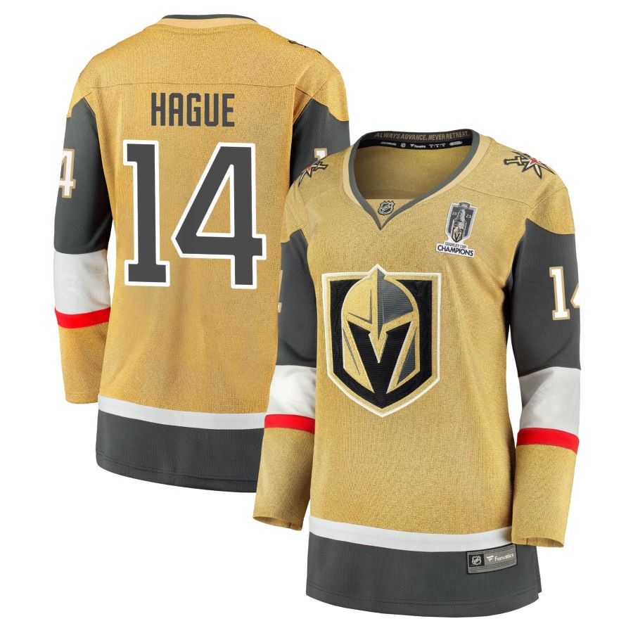 Nicolas Hague  Vegas Golden Knights Fanatics Branded Women's 2023 Stanley Cup Champions Home Breakaway Jersey - Gold