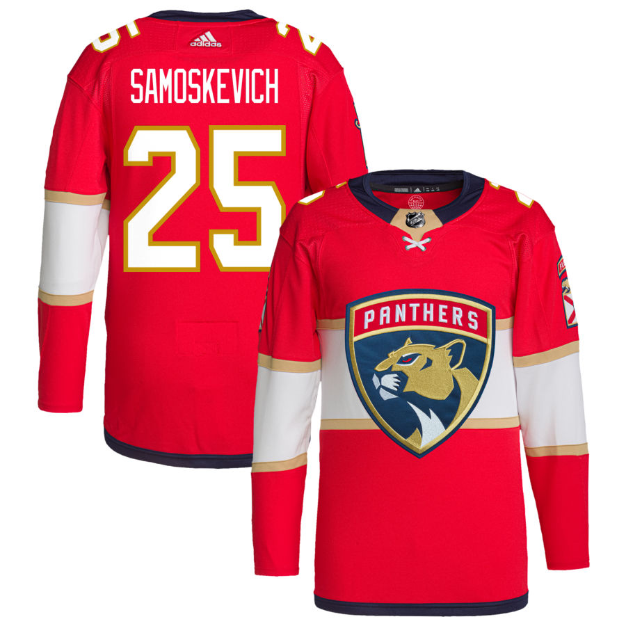Mackie Samoskevich Florida Panthers adidas Home Primegreen Authentic Pro Jersey - Red