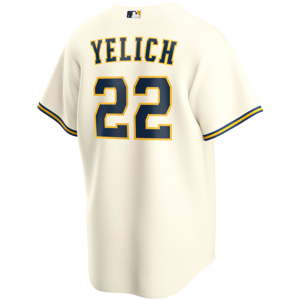 Youth Milwaukee Brewers Christian Yelich Home Player Jersey - Cream
