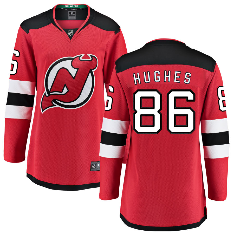 Jack Hughes New Jersey Devils Fanatics Branded Women's Home Breakaway Jersey - Red